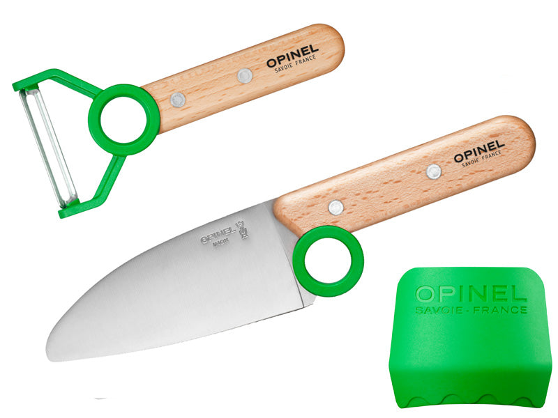 Opinel LE PETIT CHEF Kinder Küchen-Set, 3-teilig, grün