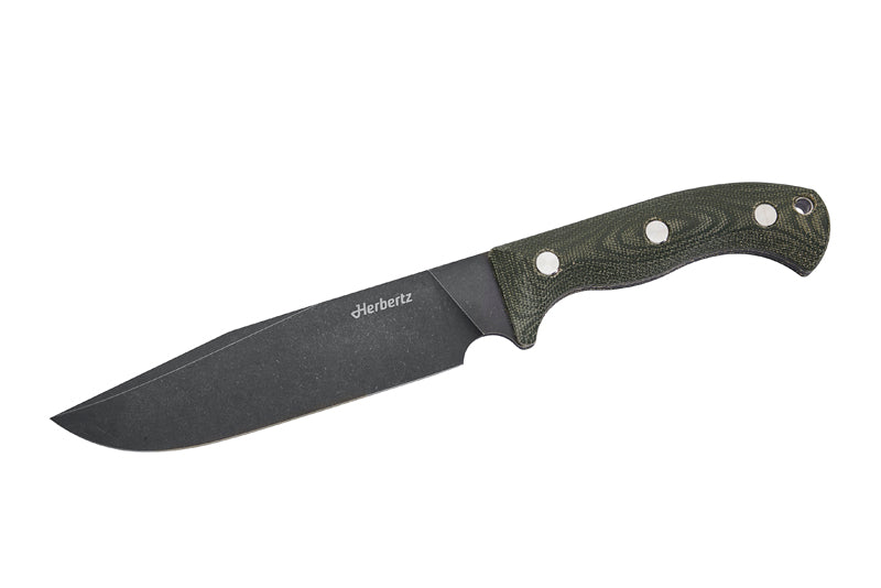 Herbertz Camp- und Outdoormesser D2, grün Micarta