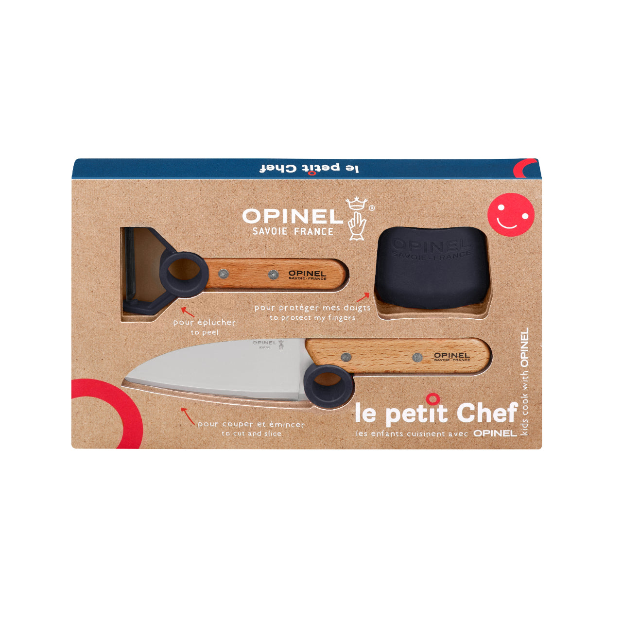 Opinel LE PETIT CHEF Kinder Küchen-Set, 3-teilig, blau