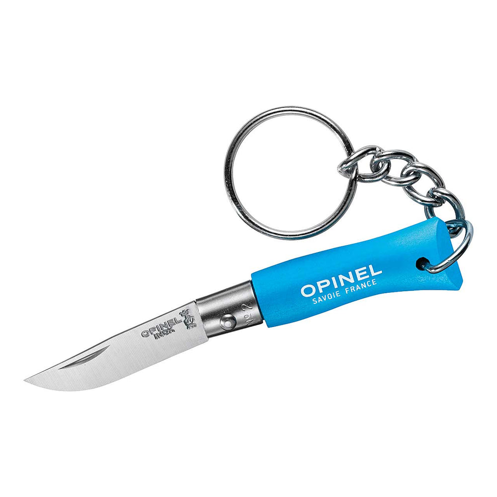 Opinel No 02 COLORAMA mit Schlüsselanhänger, cyanblau