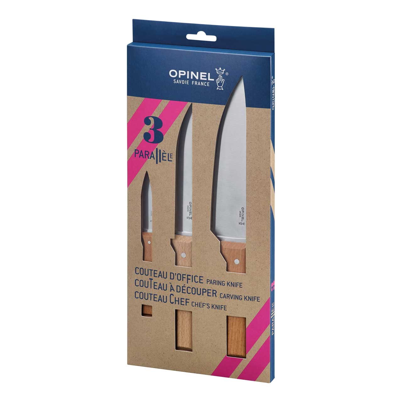 Opinel PARALLELE TRIO Messer-Set, 3-teilig