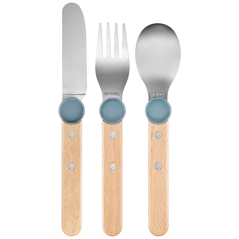 Opinel LE PETIT GOURMET, Kinder-Besteck-Set, Regenblau