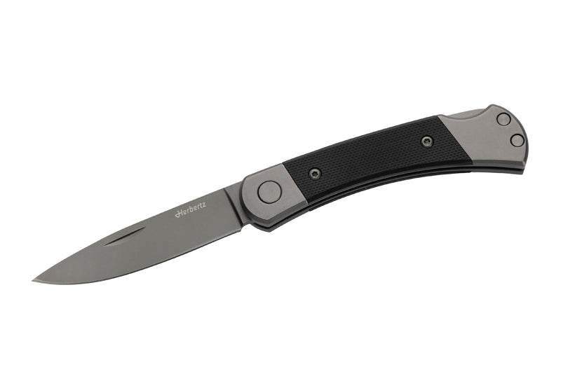Herbertz Taschenmesser Titanbeschichtung Grey D2, Small, Black