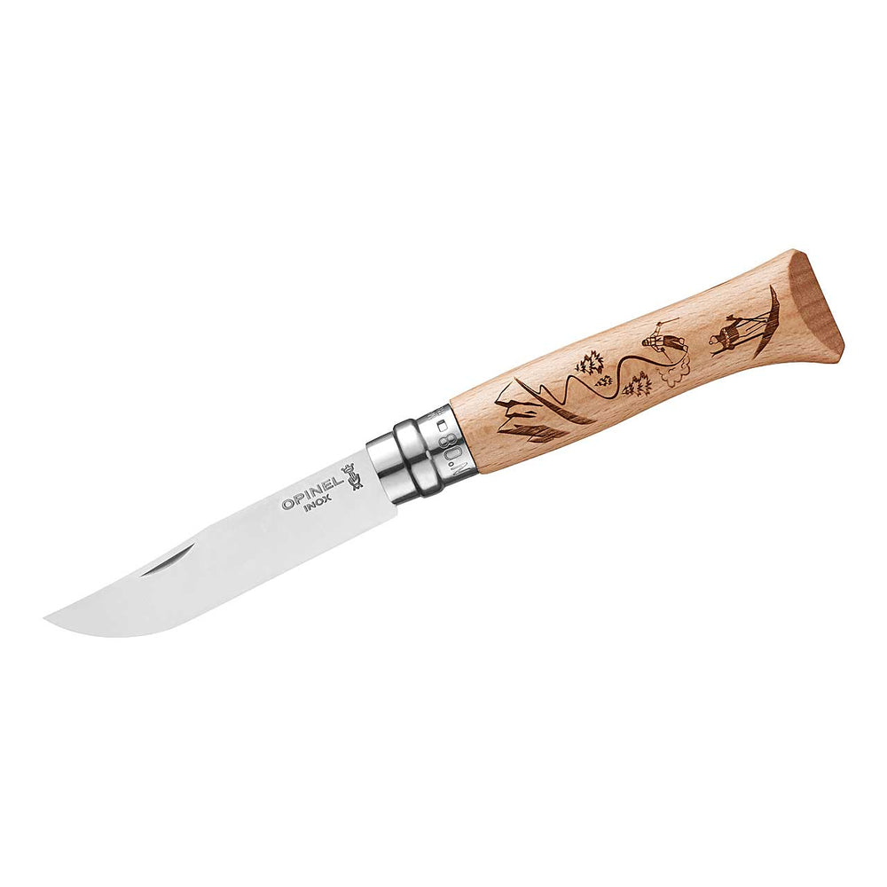 Opinel No 08 GRAVURE SKI, Buchenholz