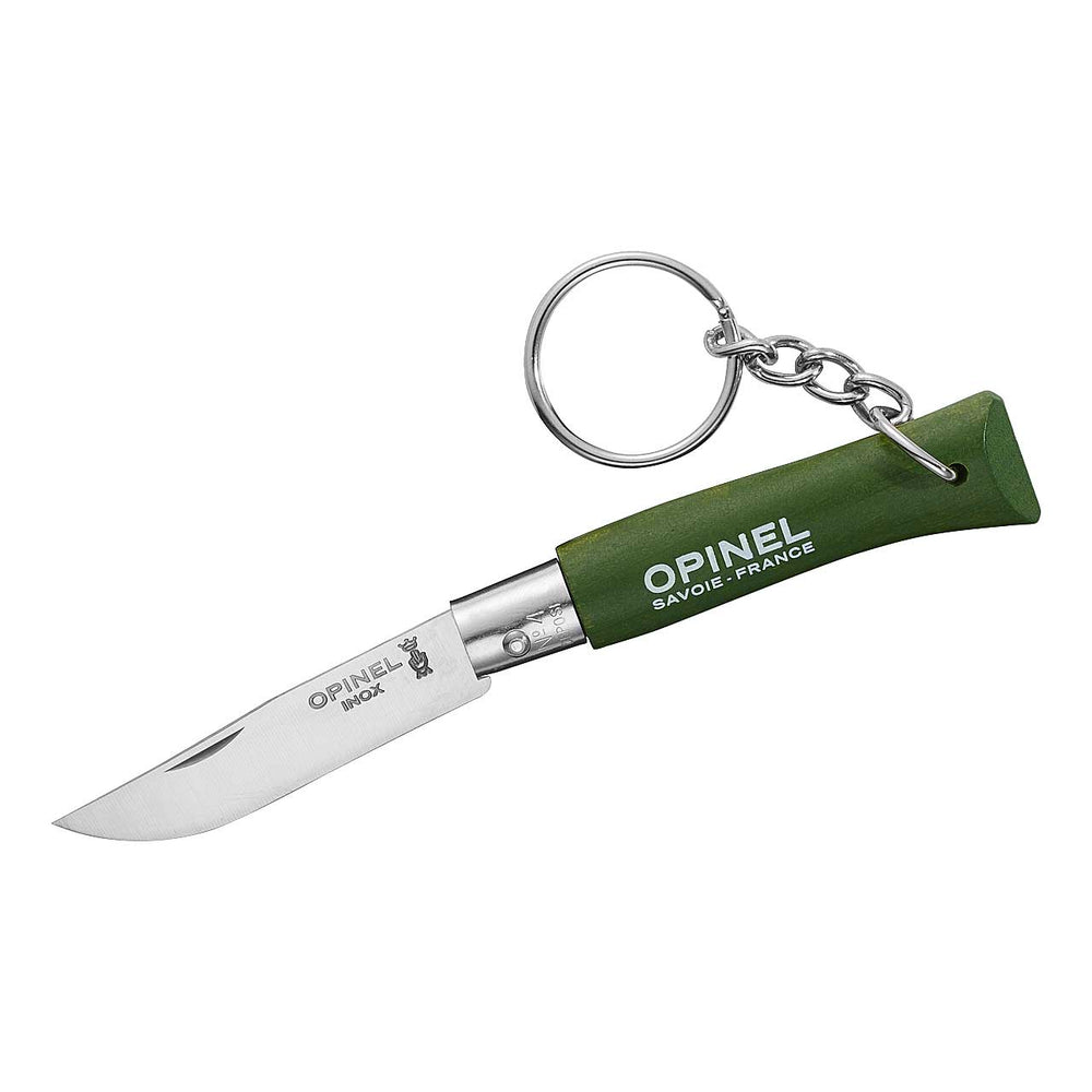 Opinel No 04 COLORAMA mit Schlüsselanhänger, dunkelgrün