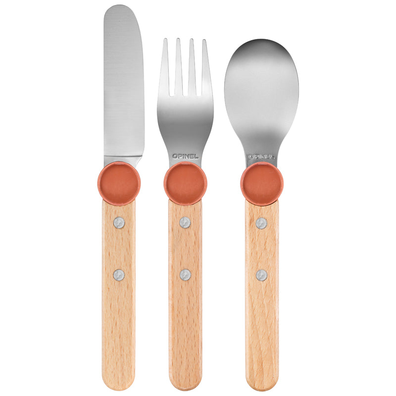 Opinel LE PETIT GOURMET, Kinder-Besteck-Set, Koralle