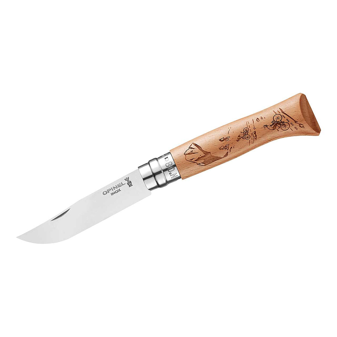 Opinel No 08 GRAVURE VELO, Buchenholz