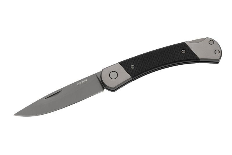 Herbertz Taschenmesser Titanbeschichtung Grey D2, Medium, Black